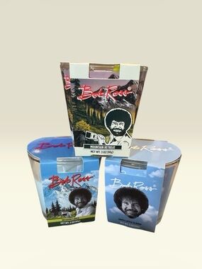 Bob Ross Scented Candle Gift Set — Blue and Brown Scents